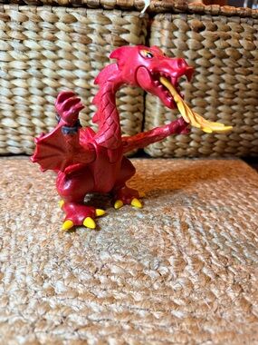 Playmobil 1995 Red Dragon Action Figure with Yellow Flame